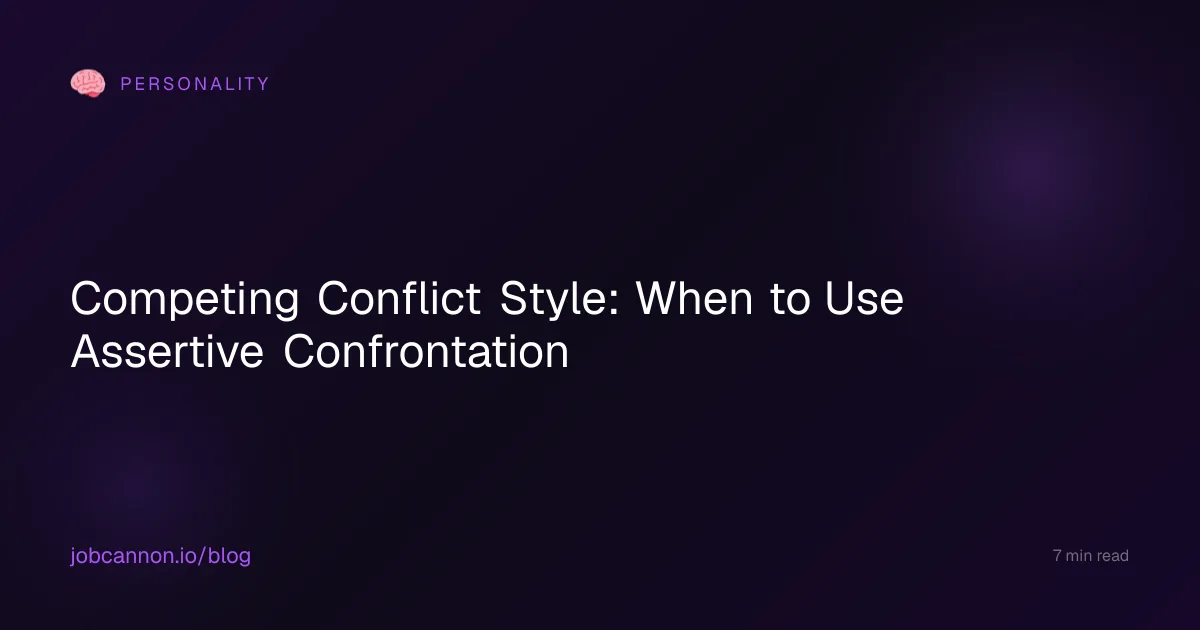 Competing Conflict Style: When to Use Assertive Confrontation
