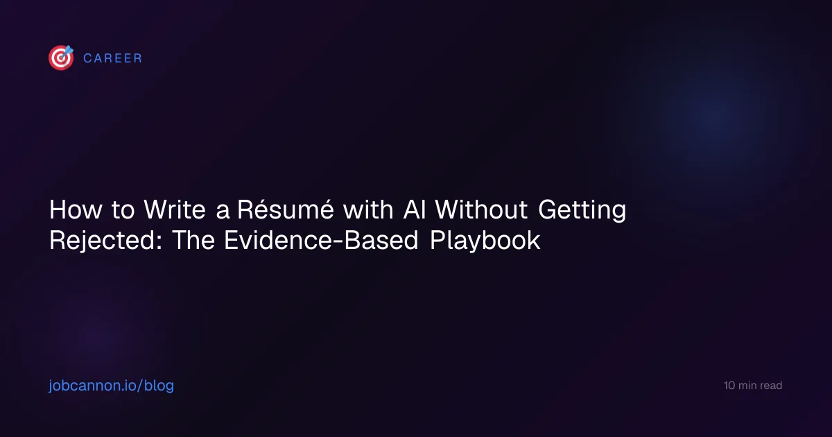How to Write a Résumé with AI Without Getting Rejected: The Evidence-Based Playbook