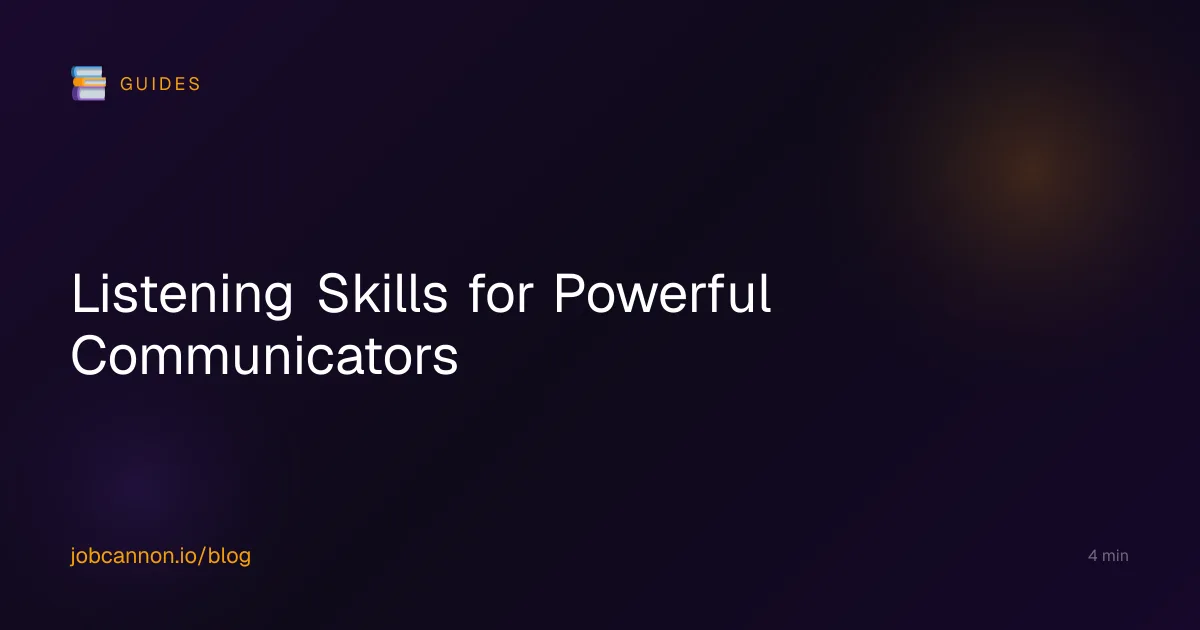 Listening Skills for Powerful Communicators
