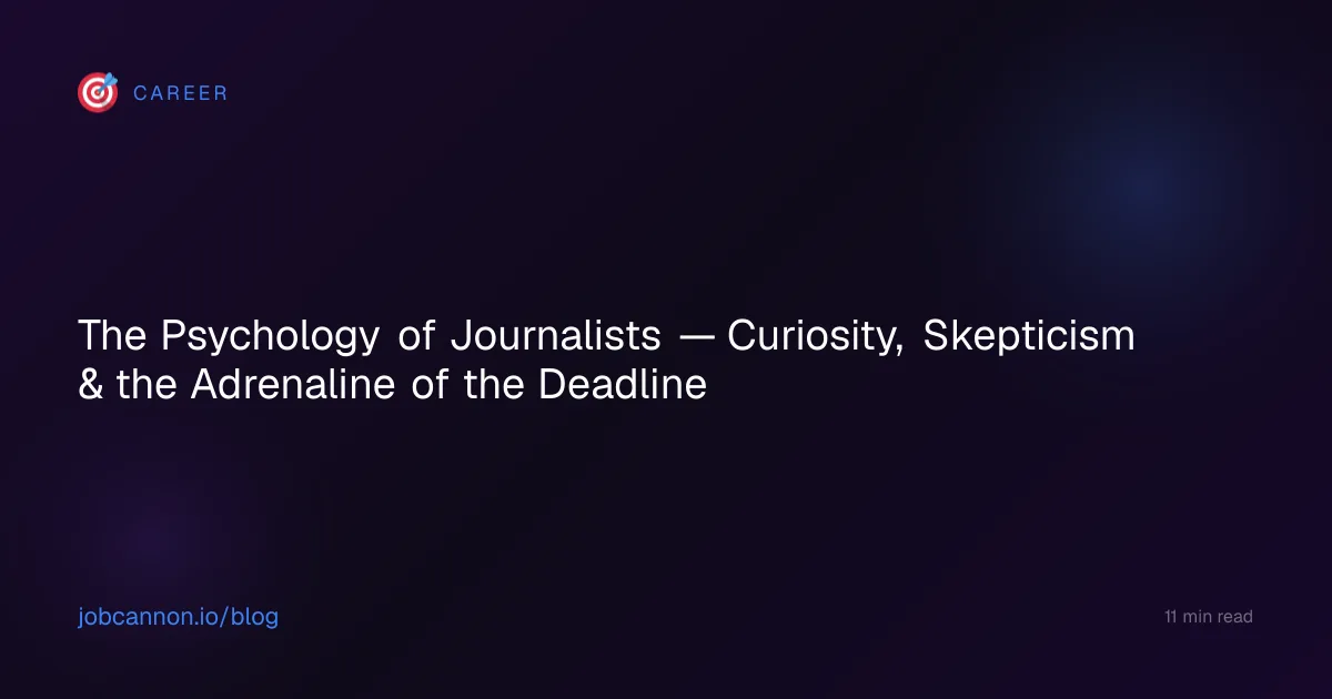 The Psychology of Journalists — Curiosity, Skepticism & the Adrenaline of the Deadline
