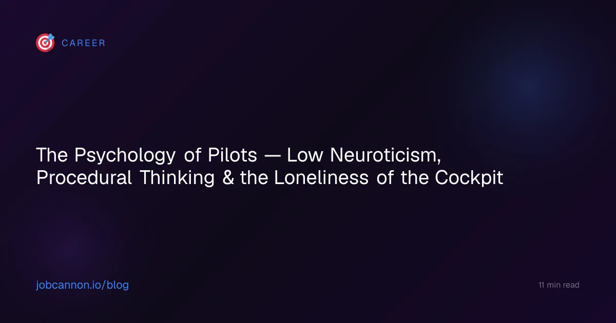 The Psychology of Pilots — Low Neuroticism, Procedural Thinking & the Loneliness of the Cockpit