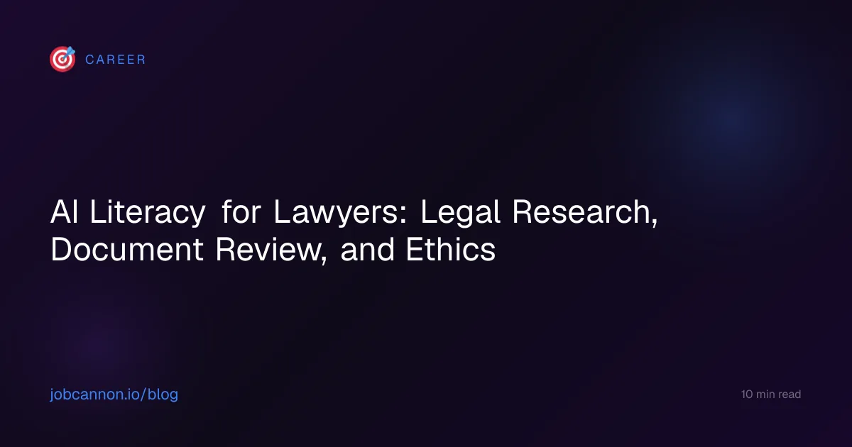 AI Literacy for Lawyers: Legal Research, Document Review, and Ethics