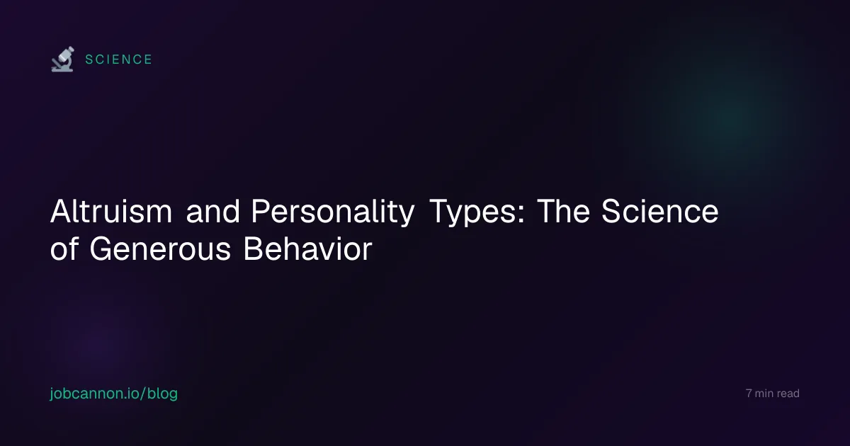 Altruism and Personality Types: The Science of Generous Behavior