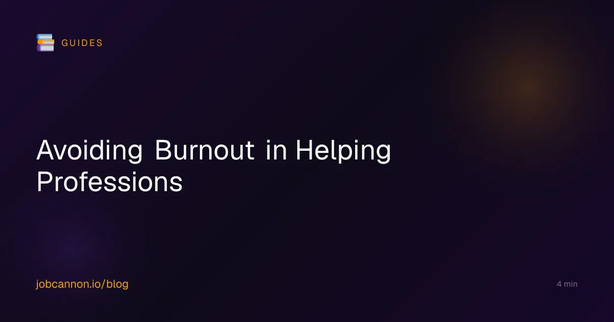 Avoiding Burnout in Helping Professions