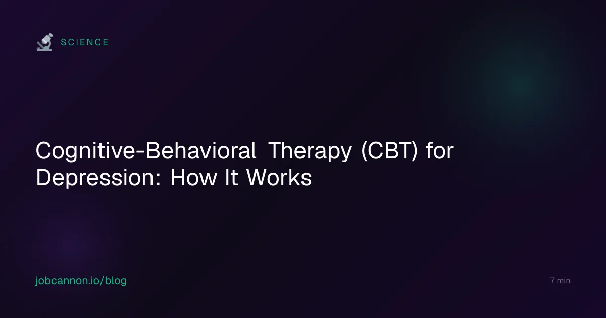 Cognitive-Behavioral Therapy (CBT) for Depression: How It Works