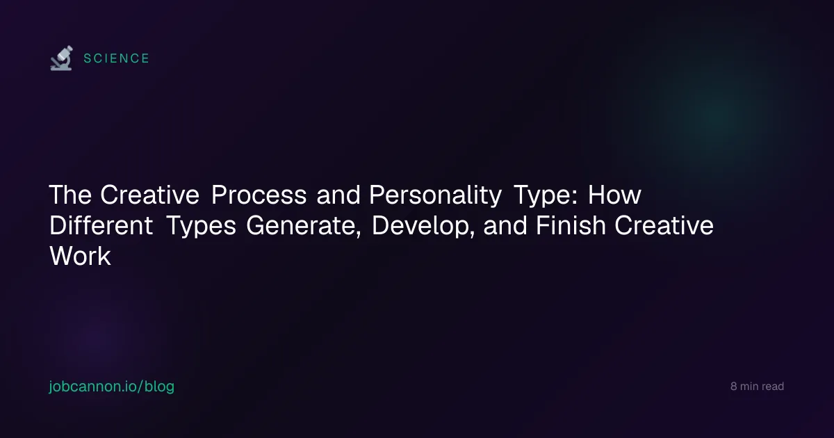 The Creative Process and Personality Type: How Different Types Generate, Develop, and Finish Creative Work