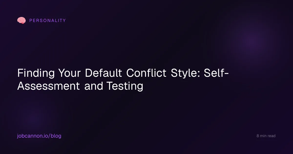 Finding Your Default Conflict Style: Self-Assessment and Testing