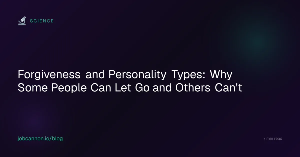 Forgiveness and Personality Types: Why Some People Can Let Go and Others Can't