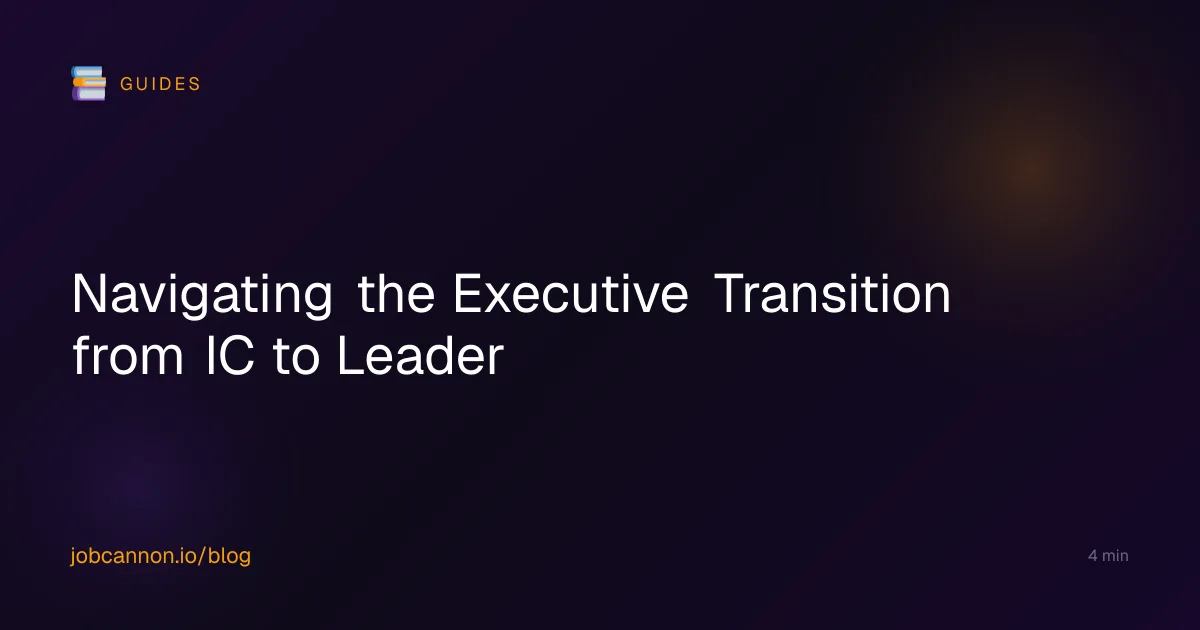 Navigating the Executive Transition from IC to Leader