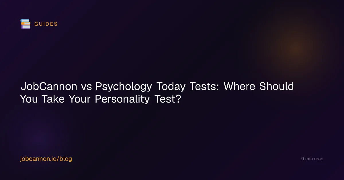 JobCannon vs Psychology Today Tests: Where Should You Take Your Personality Test?