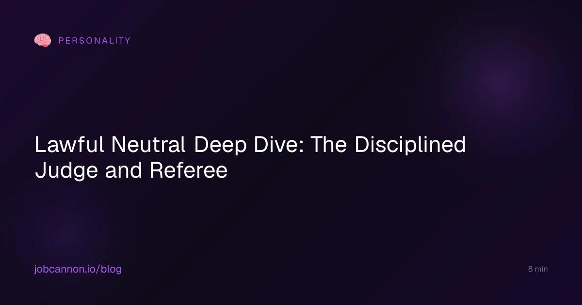 Lawful Neutral Deep Dive: The Disciplined Judge and Referee