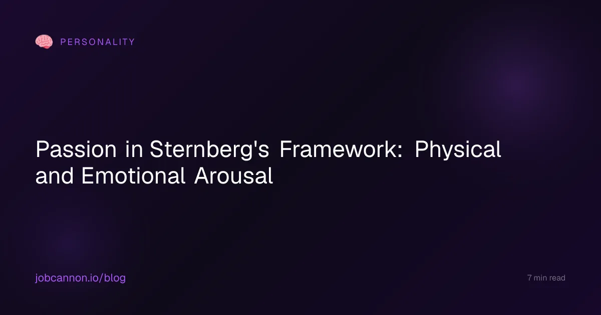 Passion in Sternberg's Framework: Physical and Emotional Arousal