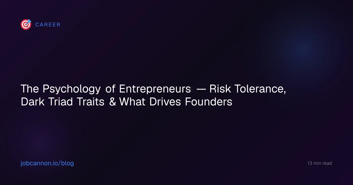 The Psychology of Entrepreneurs — Risk Tolerance, Dark Triad Traits & What Drives Founders