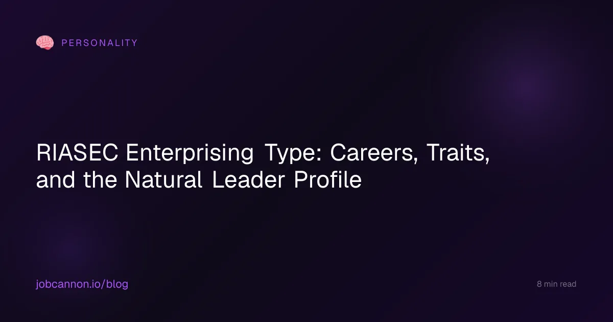 RIASEC Enterprising Type: Careers, Traits, and the Natural Leader Profile