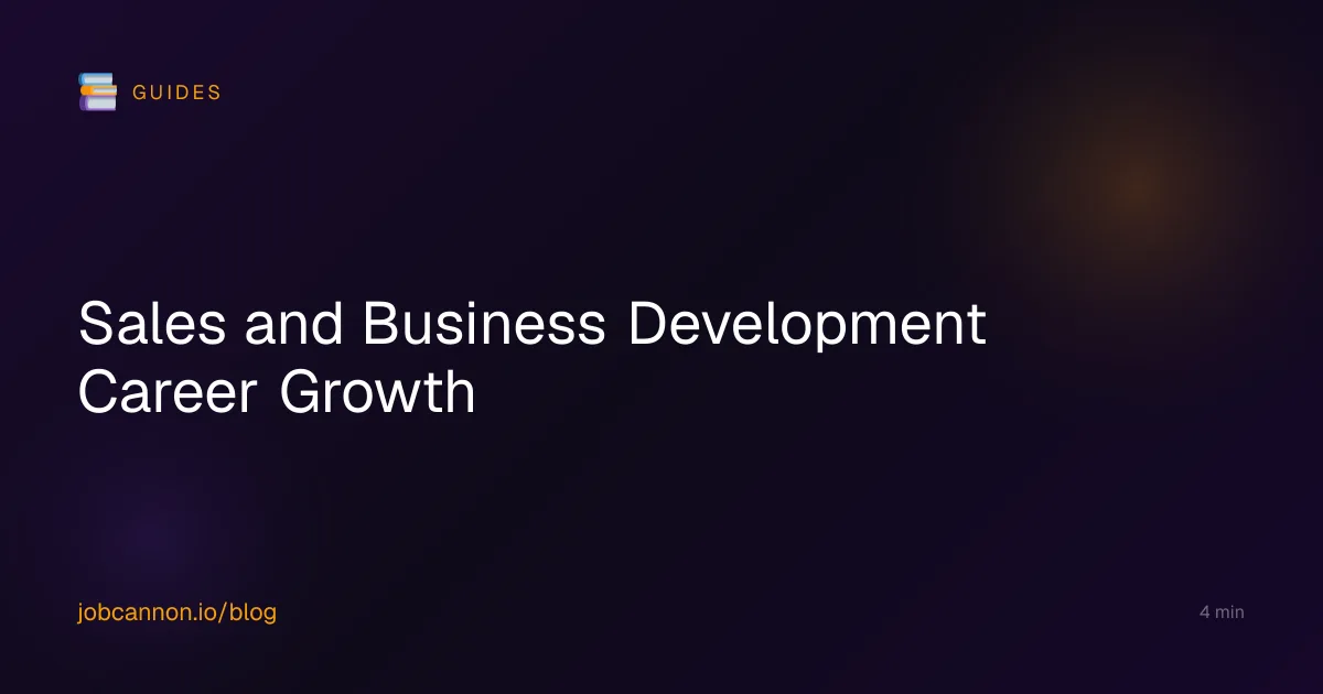 Sales and Business Development Career Growth