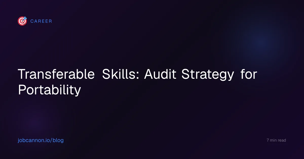 Transferable Skills: Audit Strategy for Portability