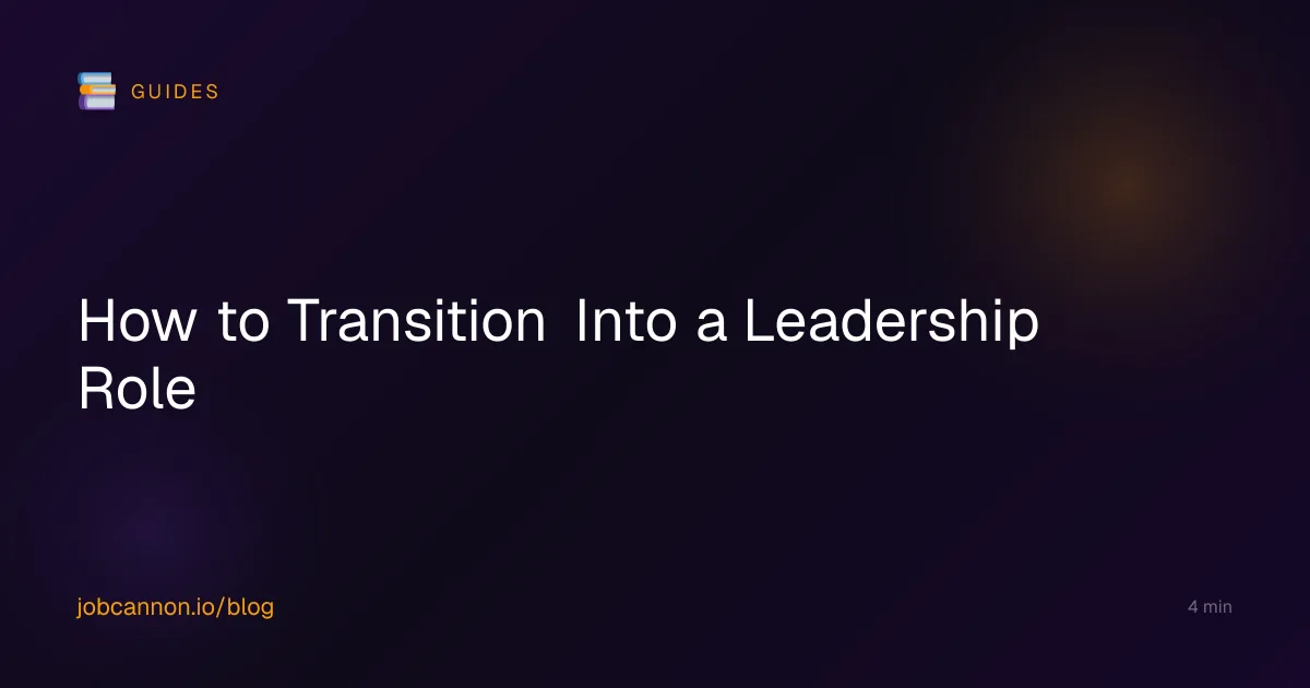 How to Transition Into a Leadership Role