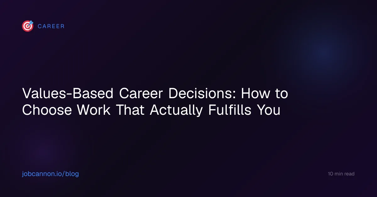Values-Based Career Decisions: How to Choose Work That Actually Fulfills You