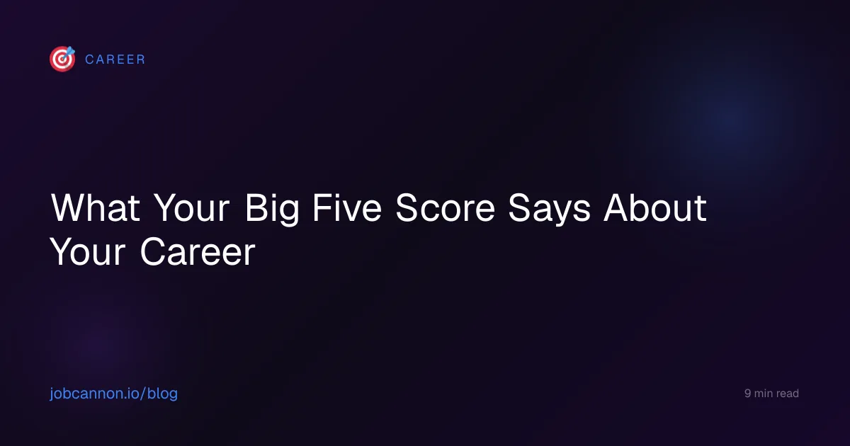 What Your Big Five Score Says About Your Career