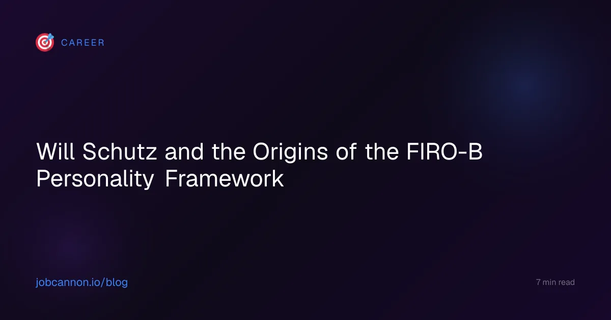 Will Schutz and the Origins of the FIRO-B Personality Framework