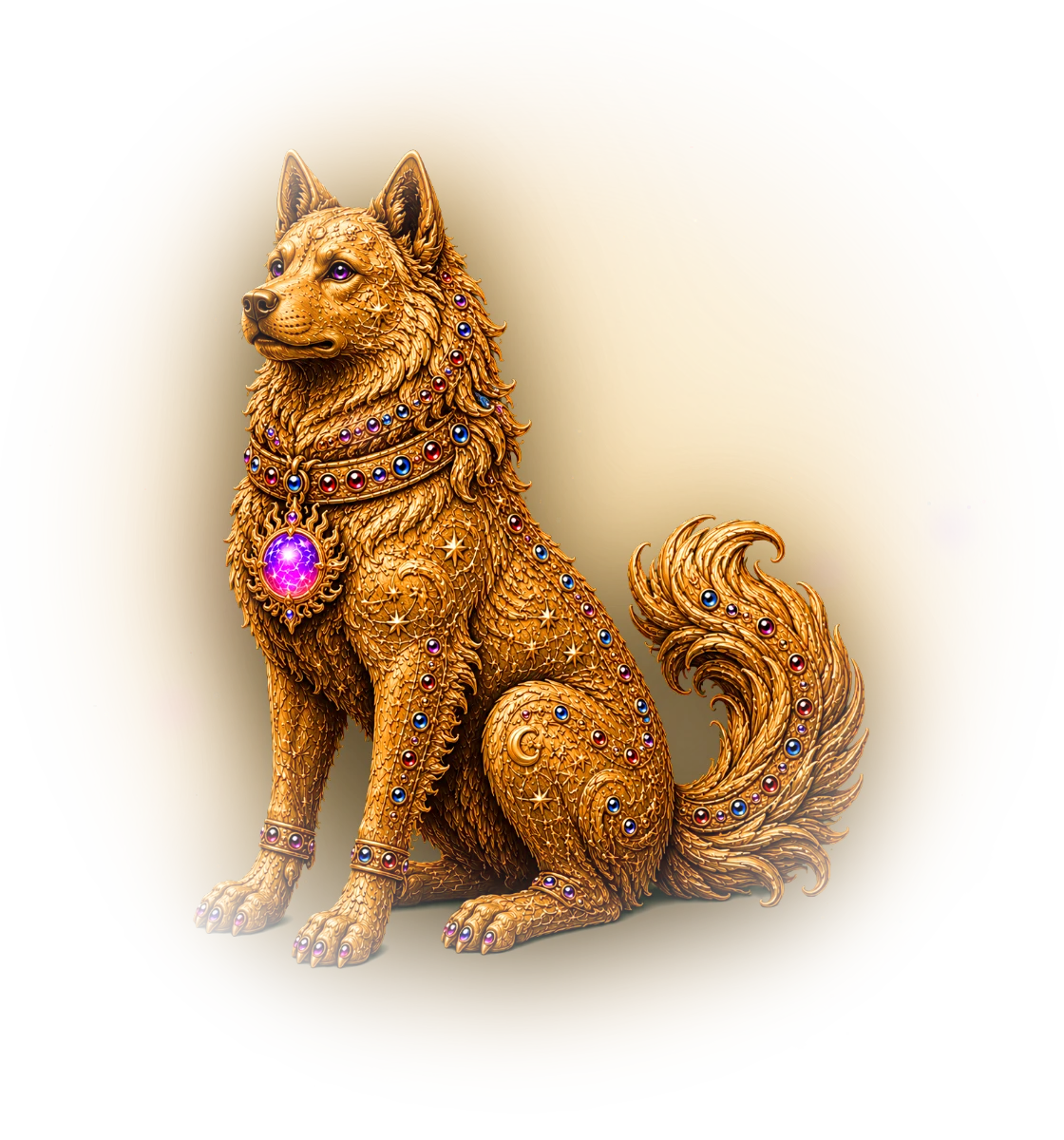 Dog — Chinese zodiac figure, gold relief