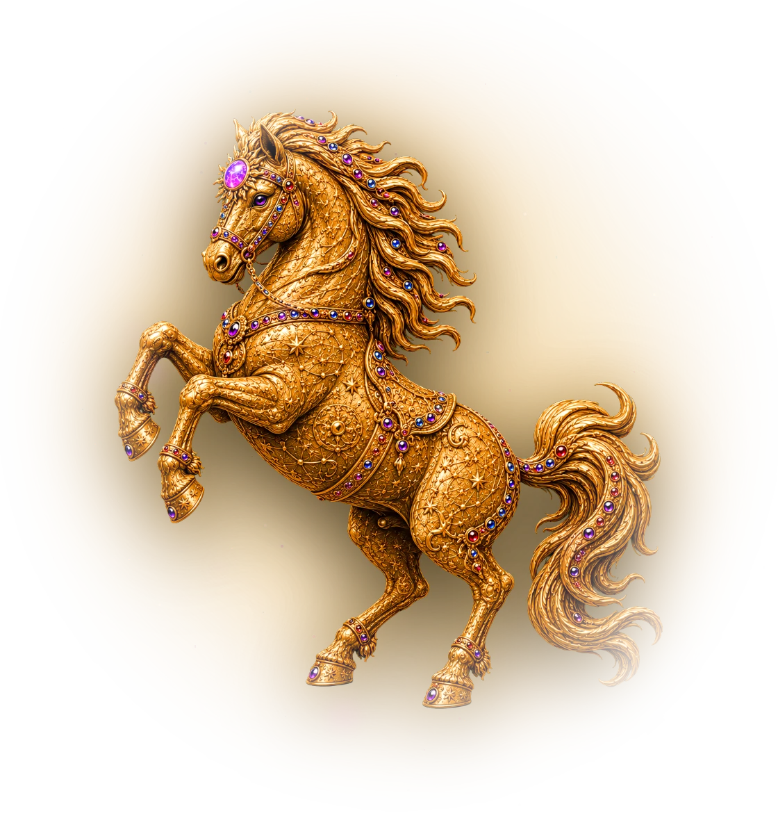 Horse — Chinese zodiac figure, gold relief