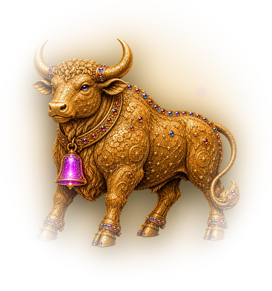 Ox — Chinese zodiac figure, gold relief