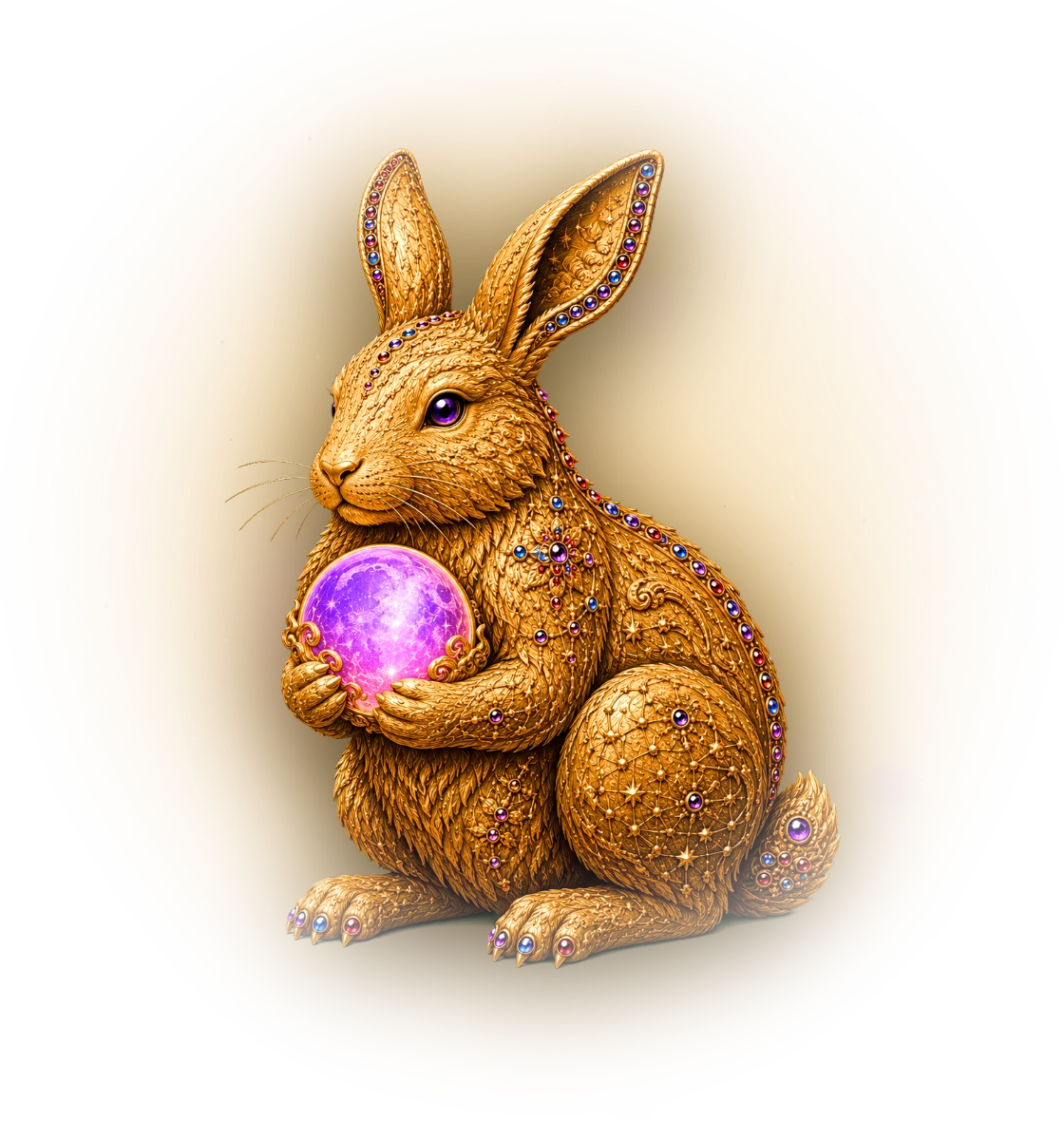 Rabbit — Chinese zodiac figure, gold relief